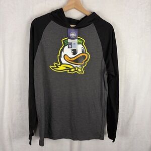 Oregon Ducks Pullover Lightweight Hoodie Black Gray Size Medium NWT